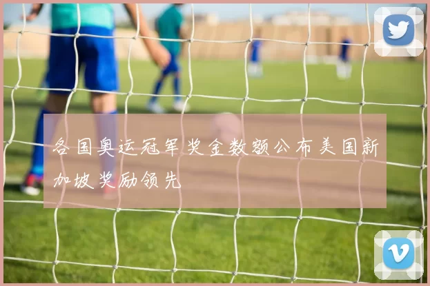 各国奥运冠军奖金数额公布美国新加坡奖励领先